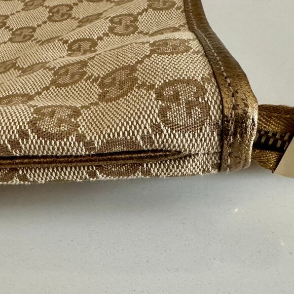 Gucci GG Canvas Sherry Line Shoulder Bag Gold/Pink/Beige - Picture 7 of 16